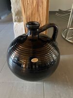 Karaffe Vase schwarz glasiert Vintage