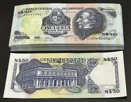 URUGUAY 107 x 50 Pesos 1989 Serie G, Artigas I
