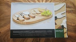 Käsebrett mit Messern, 4-teilig, neu & originalverpackt