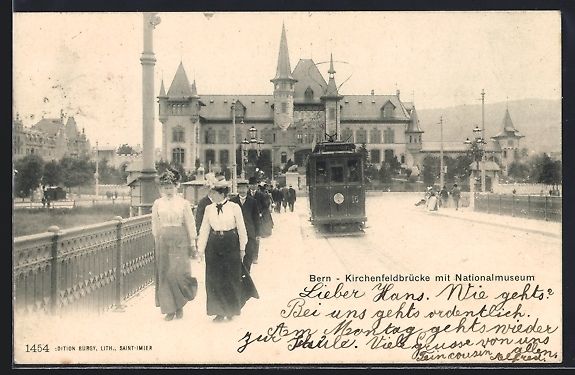 Ansichtskarten: Bern, Kirchenfeldbrücke mit Nationalmus – Gebraucht aus Berlin von bartko-reher