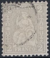 2 Rp. Sitzende Helvetia mit ABART Blindzahn links