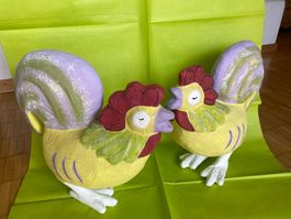 Huhn 2 freche Hennen, Pappmaschee, cool