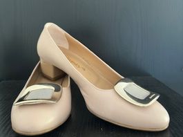 Elegante R&B Damenpumps Gr. 39 Beige/Rose