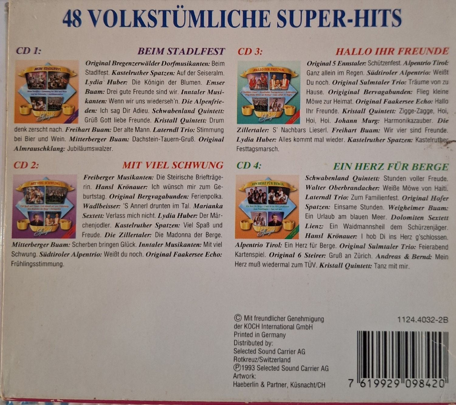 CDs: 4 CD -  48 titres forklore des Alpes – Gebraucht aus Genève von maria1209 2