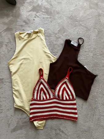 Damen Crop Tops Set 3 Stück - XS