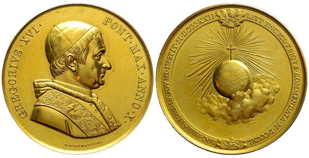 Medaglie: Rom, Gregor XVI., Medaille 1840 AN X – Usato da Chiasso venduto da Novamarketing