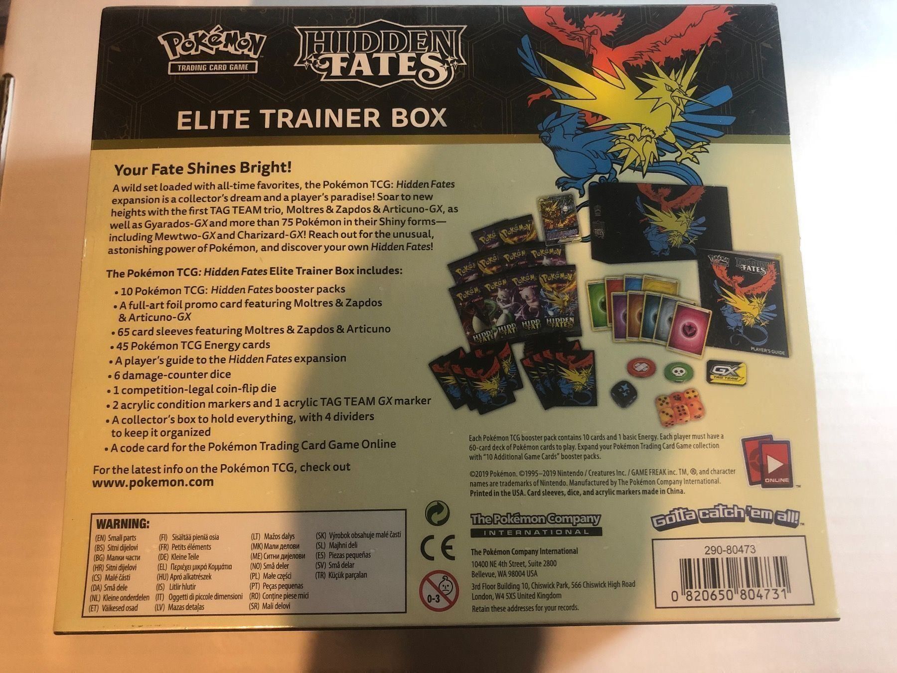 Pokémon Carte collezionabili: Hidden Fates Elite Trainer Box Sealed – Nuovo e nell'imballaggio originale da Dällikon venduto da S.F.F. 1