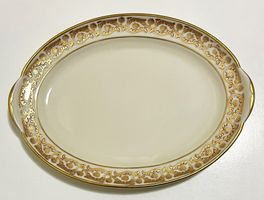 Schale oval Porzellan weiss Langenthal 1952 Dekor Gold TOP