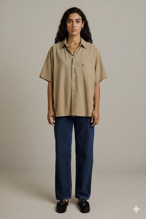 North Sails Beiges Kurzarm Button-Down Hemd - Größe L