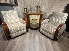 Paire de fauteuils clubs art deco 