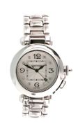 Cartier Pasha 18K Weissgold Damenuhr