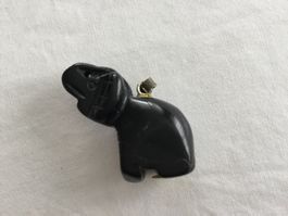 Anhänger Elefant Onyx Heilstein