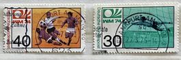 Briefmarken Fussball WM 74 Deutschland mit Stempel