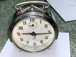 JAZ uralter Wecker vernickelt Frankreich mechanisch Vintage