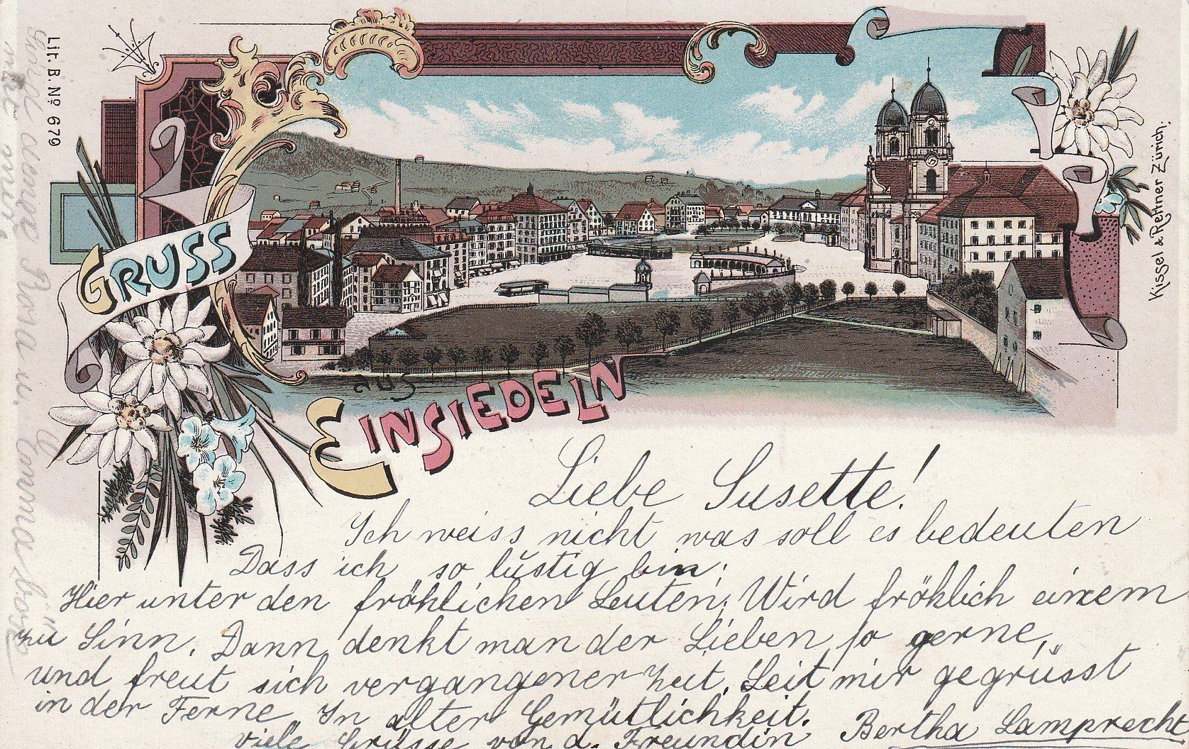 Cartes postales: Kt.Schwyz-Einsiedeln- Litho 1906 – D'occasion à uttwil par Koehlerfred