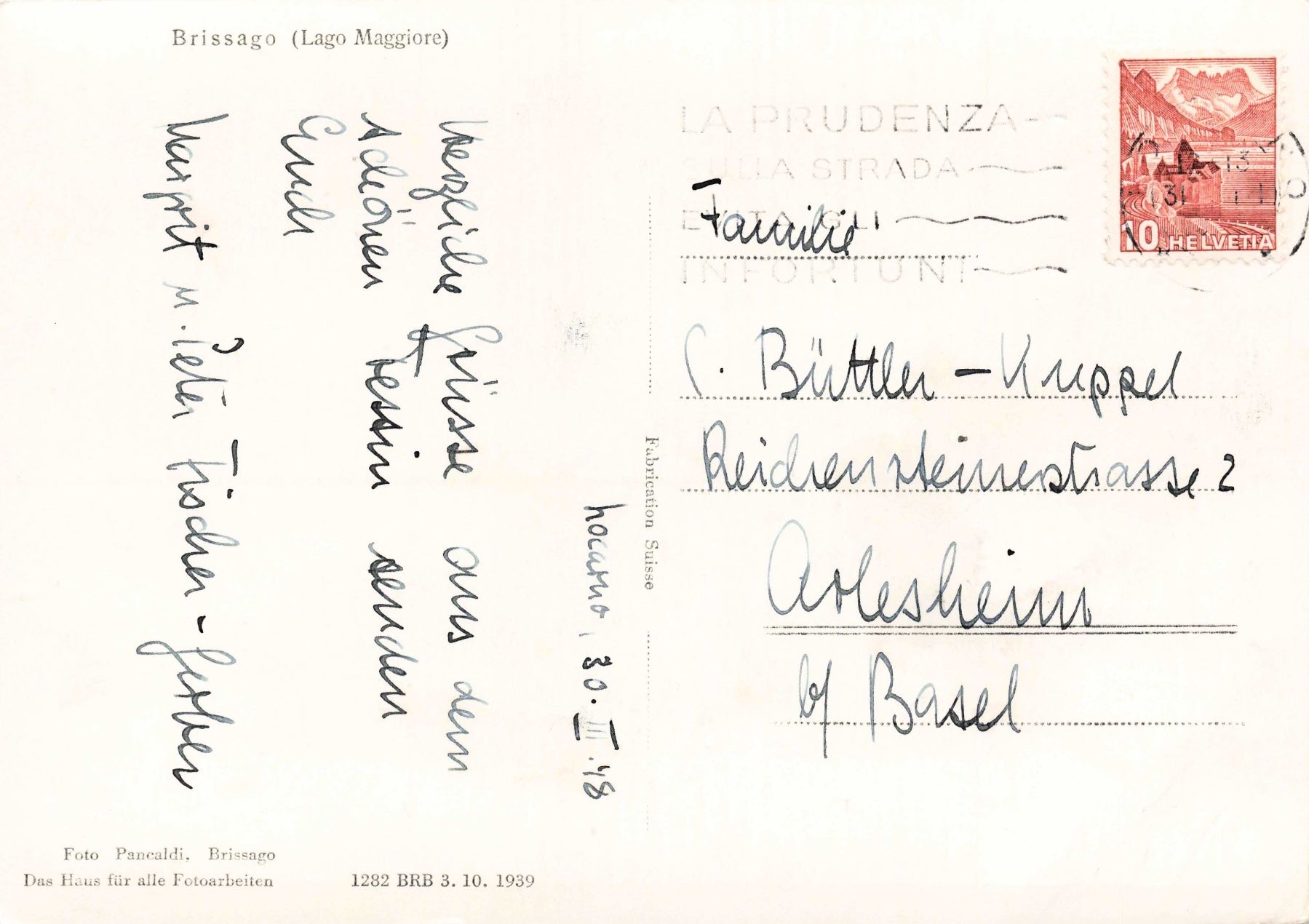 Cartoline postali: Brissago G – Usato da Biasca venduto da Blenio71 1