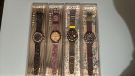 2 Swatch Chrono + 2 Swatch Scuba