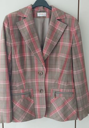 Elegante karierte Damenjacke von Gina B Heidemann, Grösse 38