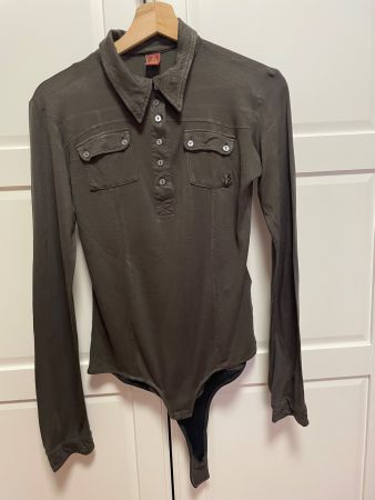 Dondup Blusen-Body grüngrau IT44 = DE40