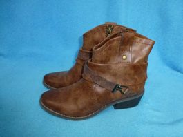 MARCO TOZZI STIEFELETTEN BRAUN COGNAC GR 40 WIE NEU RV