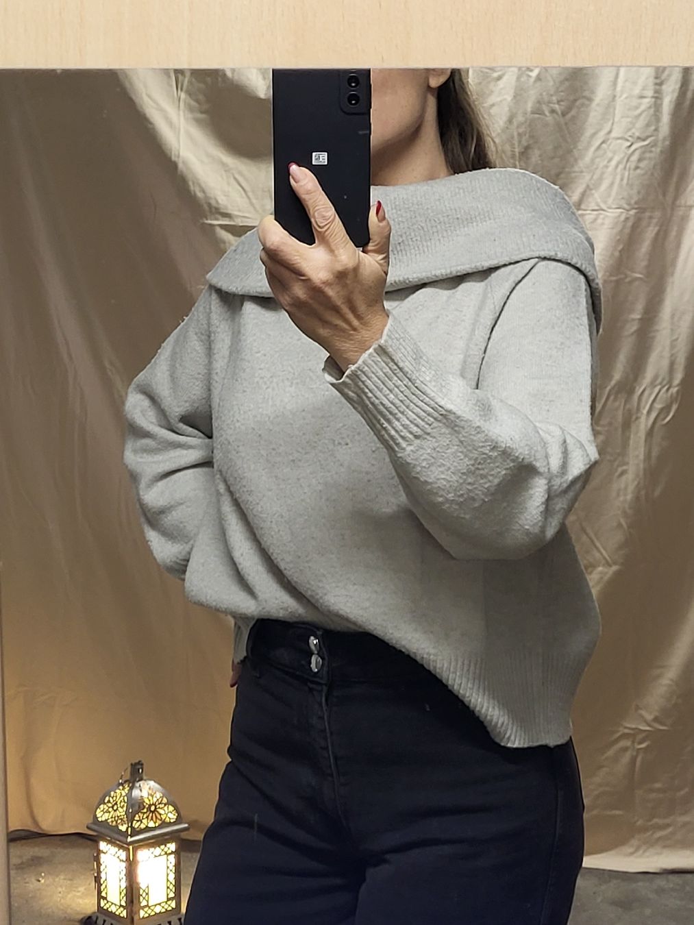 H&M Pullover & Sweatshirts: Pull d'hiver oversize beige crème, taille L/XL - douillet – Gebraucht aus Martigny-Croix von barbamama1977 2