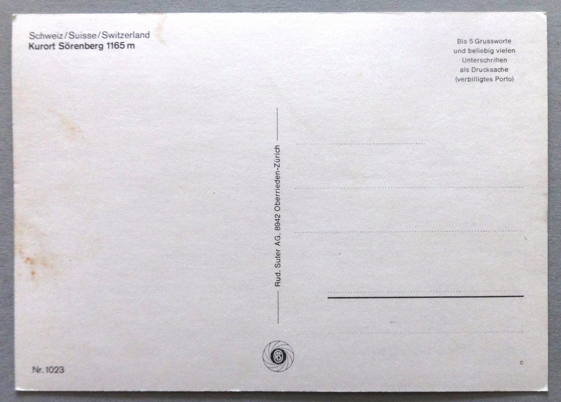 Cartoline postali: Kurort Sörenberg 1165 m – Usato da Fétigny venduto da Billy2miny 1