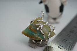 Opal Blau Peru    Gefasst    Anhänger edel Ästchen