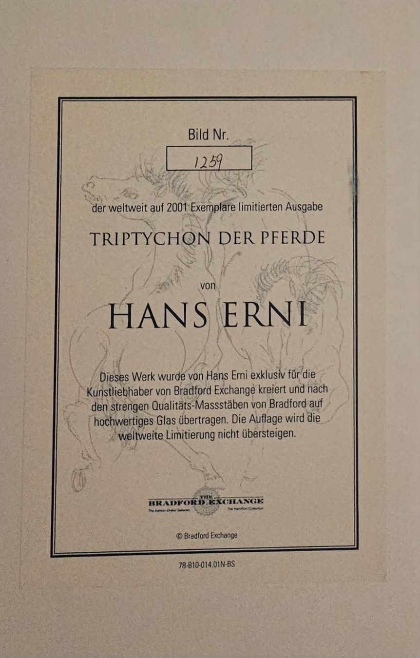 Foto & Immagini: Bild Pferdemotiv. 3Set Hans Erni Nummeriert – Usato da Münchenbuchsee venduto da kalapani 1