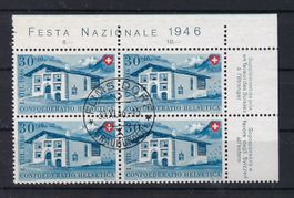 1946  Pro Patria Viererblock gestempelt   15962