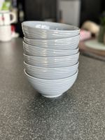 Lot de 6 bols gris avec motif ondulé neufs