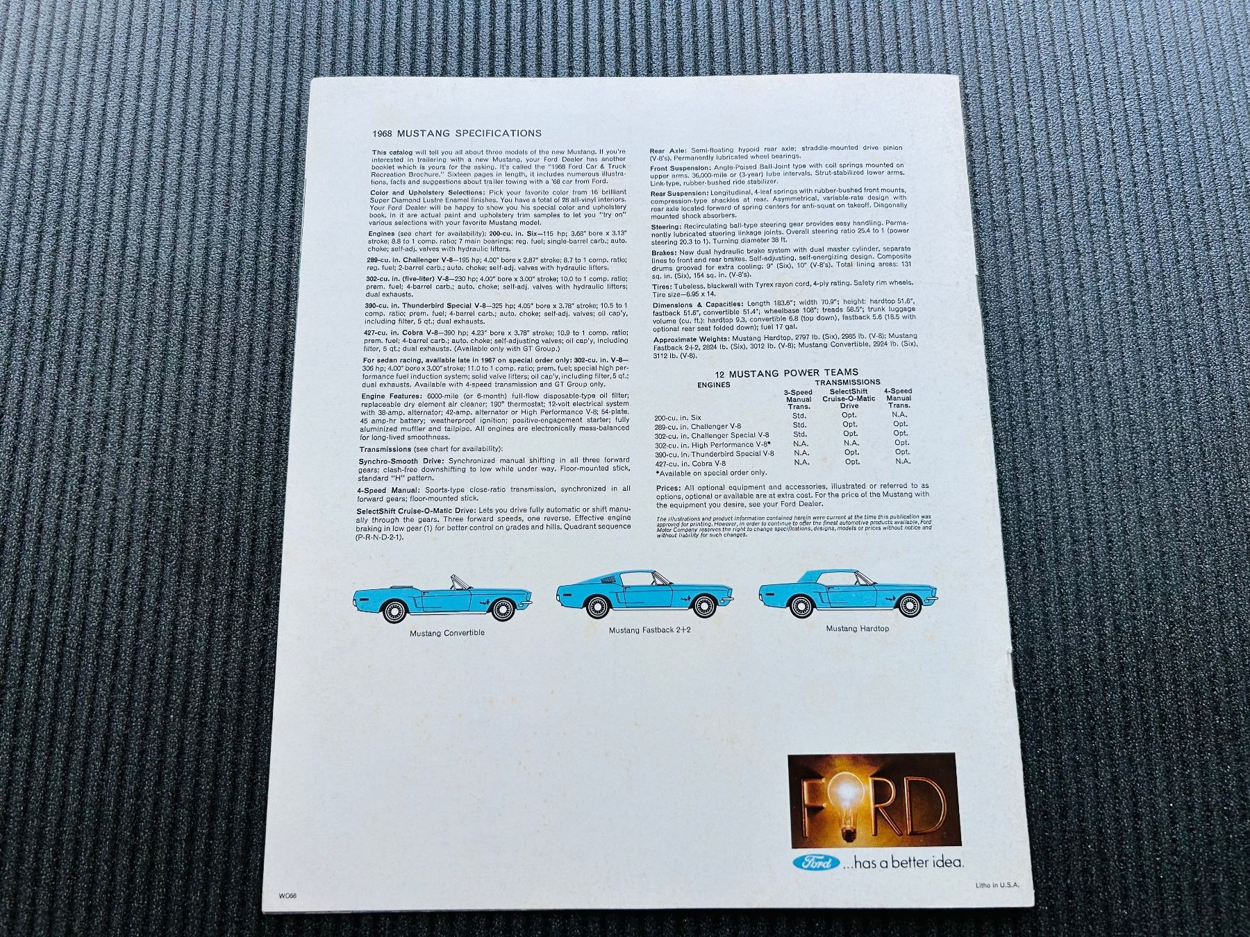Ford Documenti: Ford Mustang Original Brochure 1968 – Usato da Herrliberg venduto da surfcafe 6