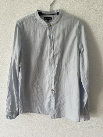 Hemd Premium von C&A Kragenlos Hellblau Gr. 170 Top Zustand!