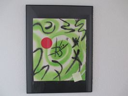 Aquarellbild in coolen Farben, hinter Glas, Unikat !!!!