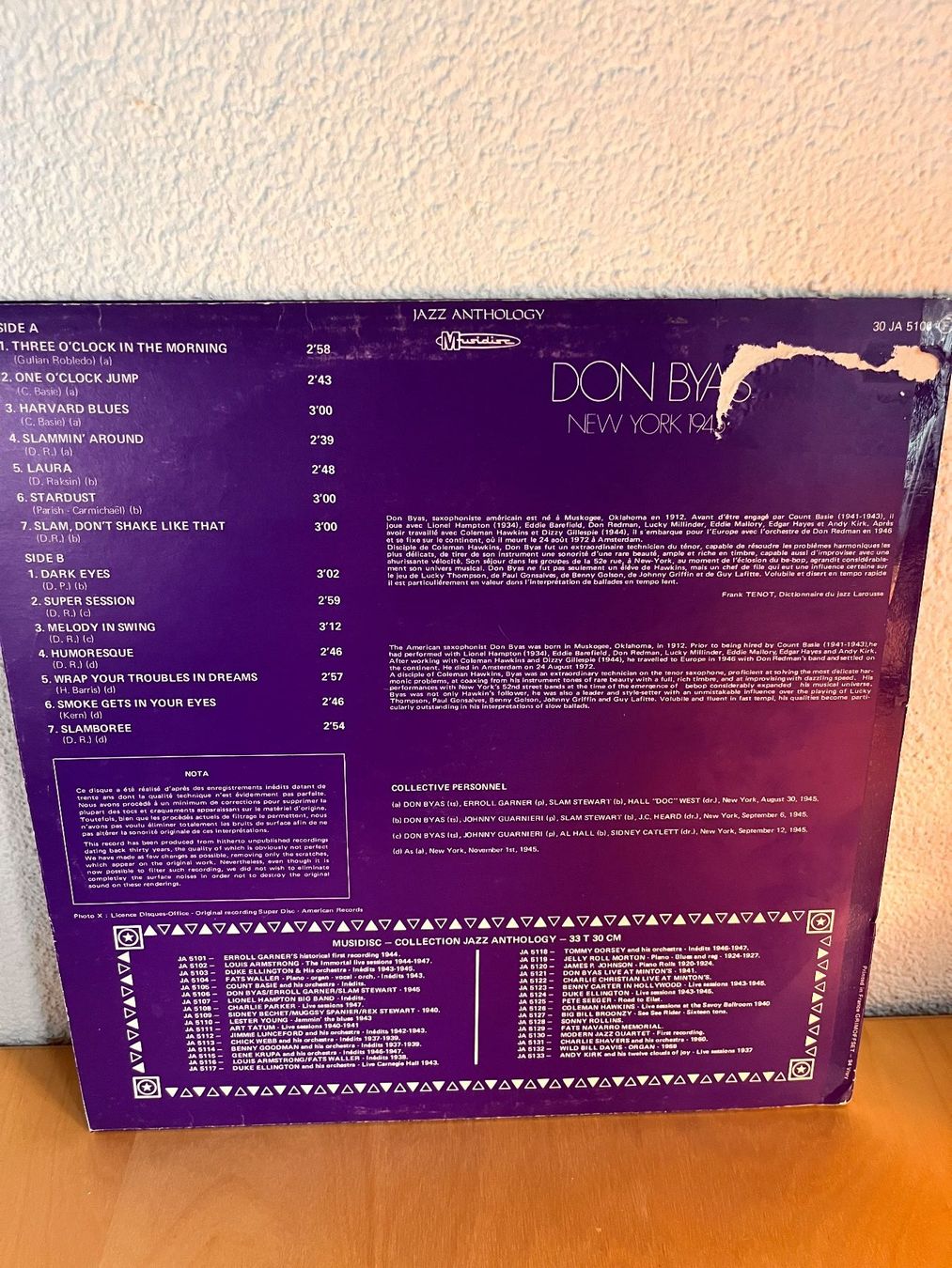 Schallplatten: Don Byas : New-York 1945, Schallplatte – Gebraucht aus Rüdlingen von Timber_11 1