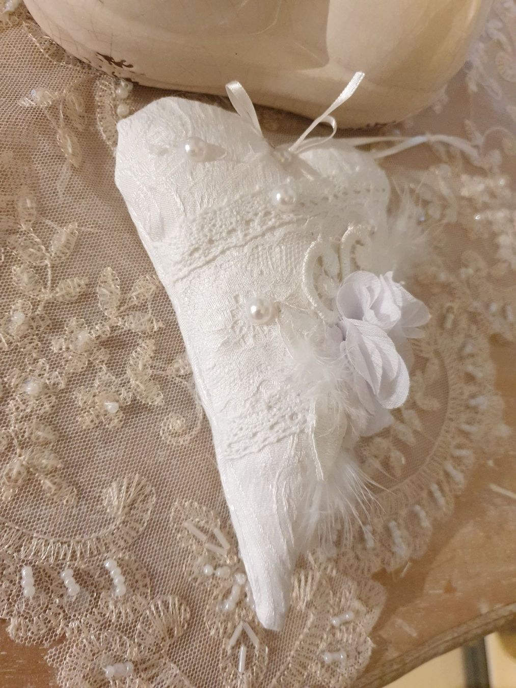 Tutte le decorazioni: Geschenk Herz Shabby Chic Spitze Stoffherz Liebe Muttertag – Nuovo e nell'imballaggio originale da Gossau ZH venduto da Goes05 2