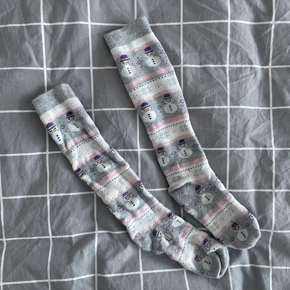 Calze per bambini: Wintersocken mit Schneemännern, grau – Usato da Schaffhausen venduto da el.bel23