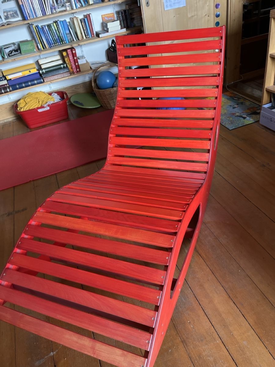 Coop Sedie a sdraio: Schaukelliege Holz rot gebeizt – Usato da Rombach venduto da sil_kbb7 2
