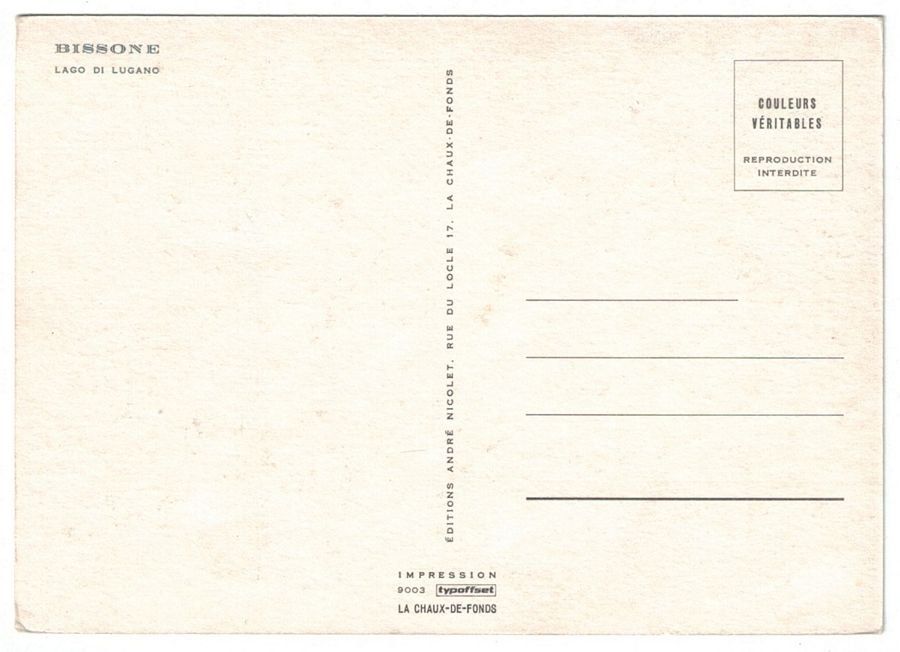 Cartoline postali: Bissone, verso 1960 – Usato da Frauenfeld venduto da POML 1