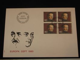 Werbemarken Europa FDC 1980 Nr. 640 4-Block
