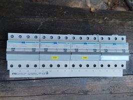 4 Stück Hager FI / LS 16A 4p mit Phasenschiene