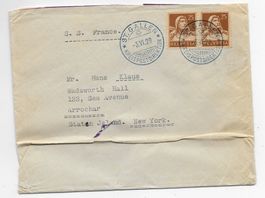 Kreispostdirektion St. Gallen, Blaue ⨀ auf Brief -  New York