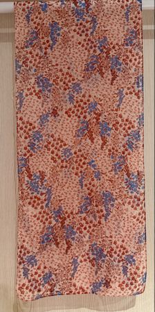 Tüll Schal, Blumenmuster Rosa Blau Rot 200x45cm