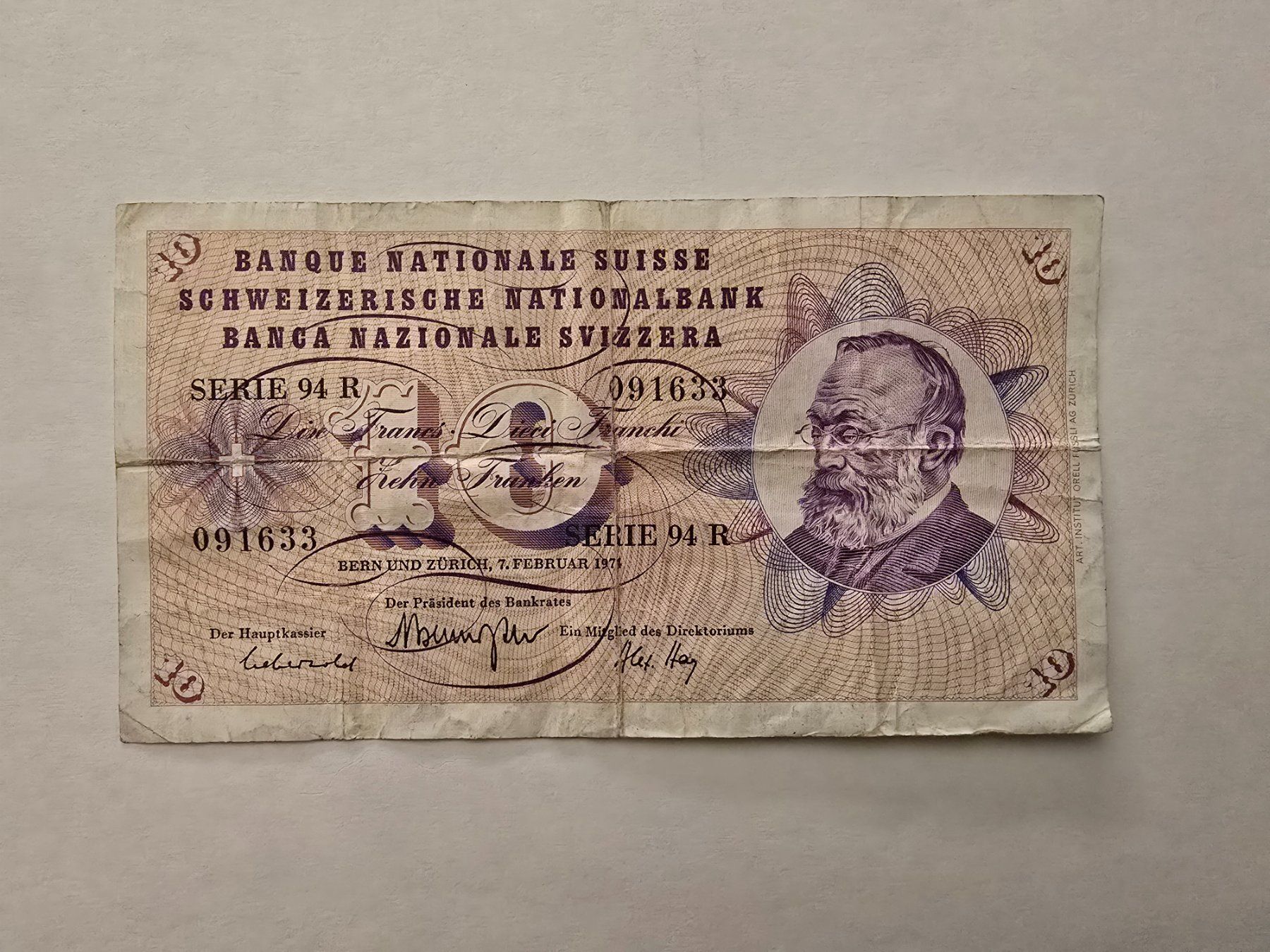 Banconote: Billets de 10 francs, Série 94 R – Usato da Neuenhof venduto da brasvarela