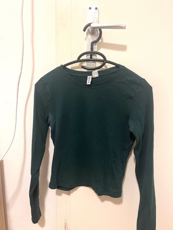 Haut à manches longues H&M vert foncé, taille M