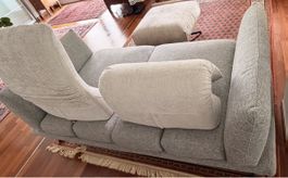 PoltroneSofà Variano 2 posti + pouf – schienale regolabile –