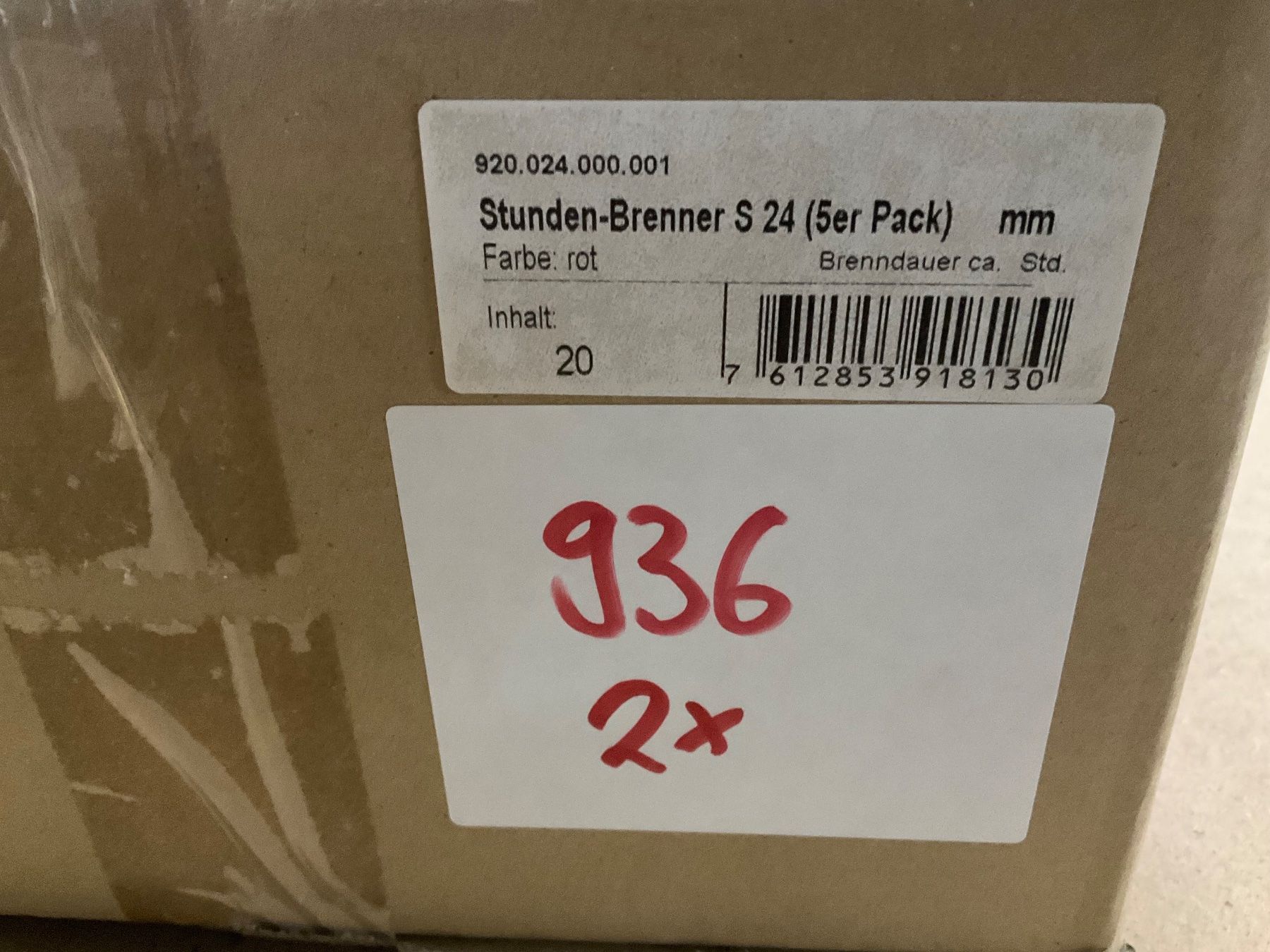 Kerzen: 936 Posten Stundenbrenner aus Liquidation – Neu (gemäss Beschreibung) aus Derendingen von Meisterstuecke 4