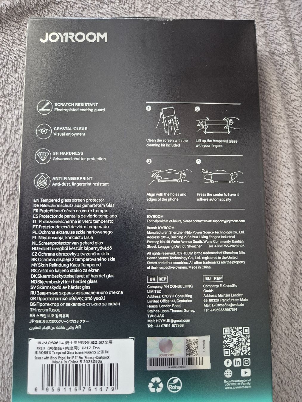 Ritocchi & pellicole di protezione: Joyroom Privacy Screen Protector for iPhone 17 Pro – Nuovo e nell'imballaggio originale da Glattbrugg venduto da oan_9l6y 1