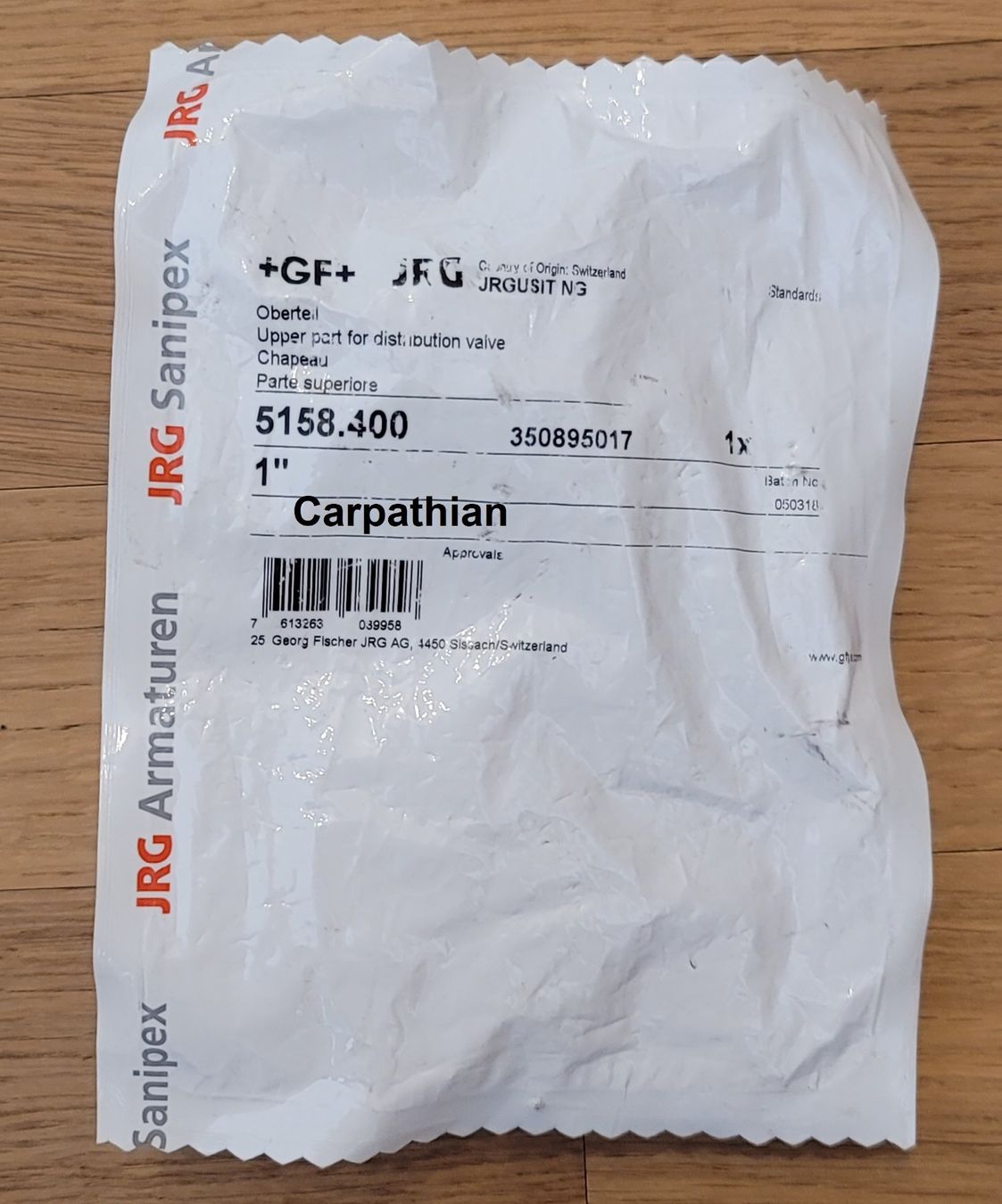 Rubinetteria: Oberteil Geradsitzventil 1" JRG **TOP ANGEBOT** – Nuovo e nell'imballaggio originale da Unterlunkhofen venduto da Carpathian 1