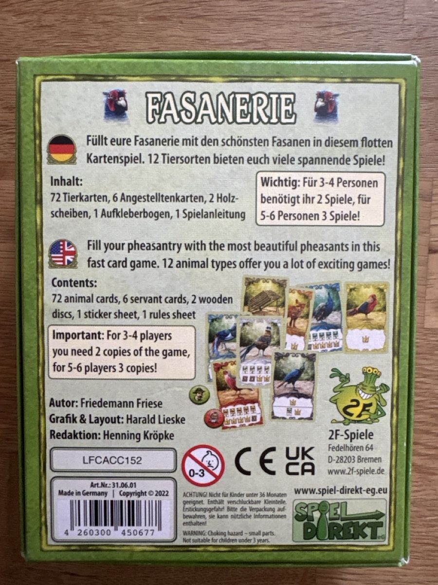 Spiele: Fasanerie – Gebraucht aus Meilen von VonThomas 1