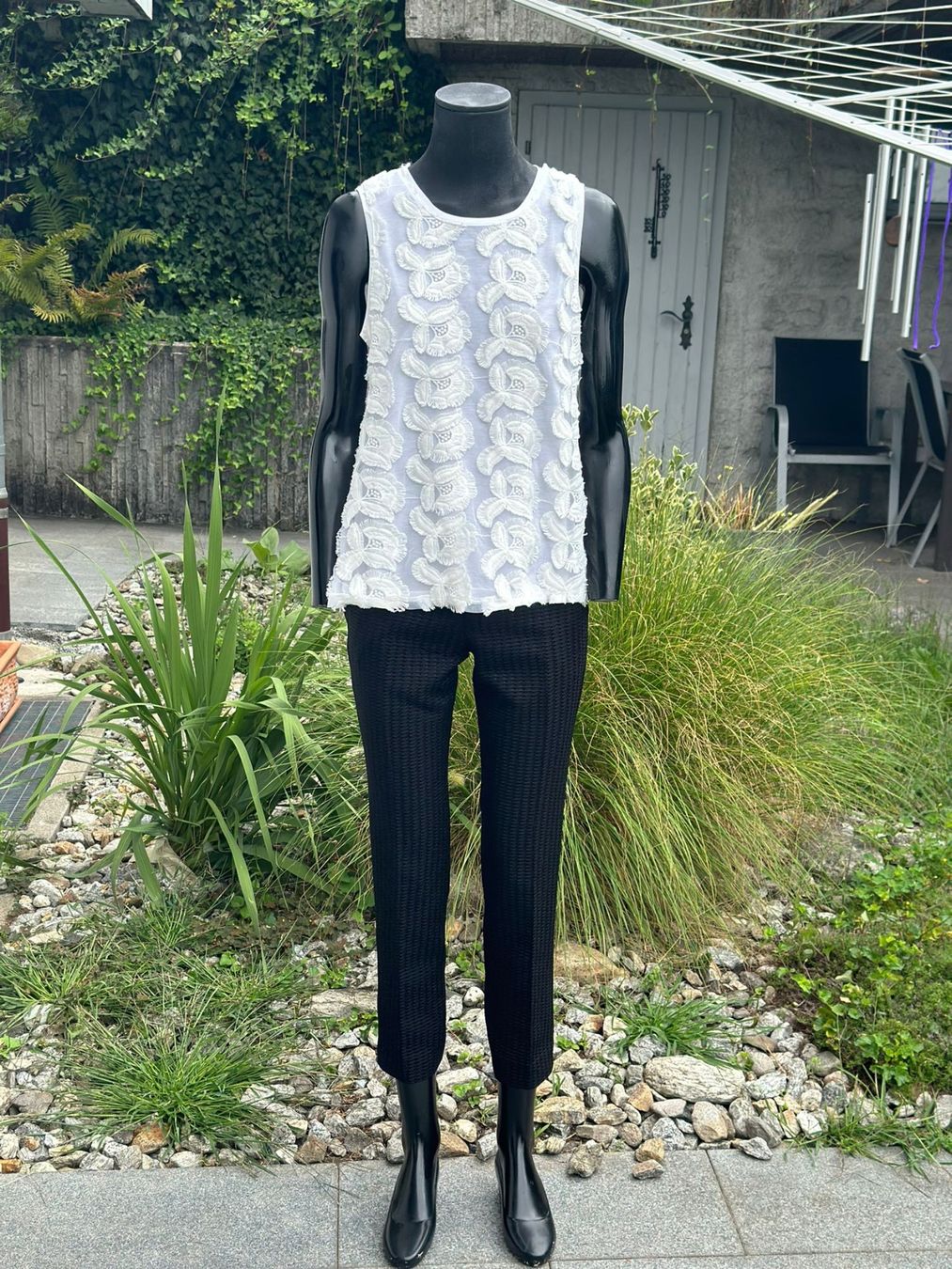 H&M Camicette: Weisses Sommertop mit Blumenmuster Gr. M – Usato da Zufikon venduto da Modestil365 2